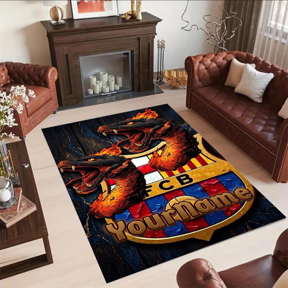 Fc Barcelona Personalized Name Carpet Suitable for Dining Room Outdoor Game Room Hallway Antislip Carpet Decorate Offices Spiritual Gift