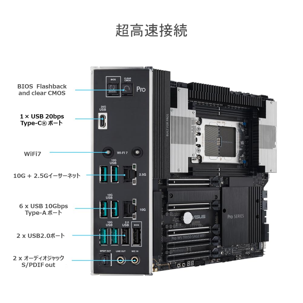 ASUS Pro WS WIFI AMD Threadripper PRO 7000 WX series sTR5 compatible TRX50 equipped CEB authorized distributor product TRX50-SAGE motherboard/domestic