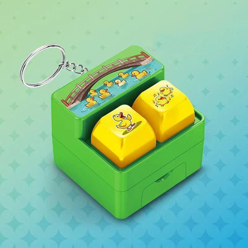 Fingertip Button Keyboard Games Keychain Plastic With Led Light Voice-Activated Keychain Portable Cartoon Interactive Keychain