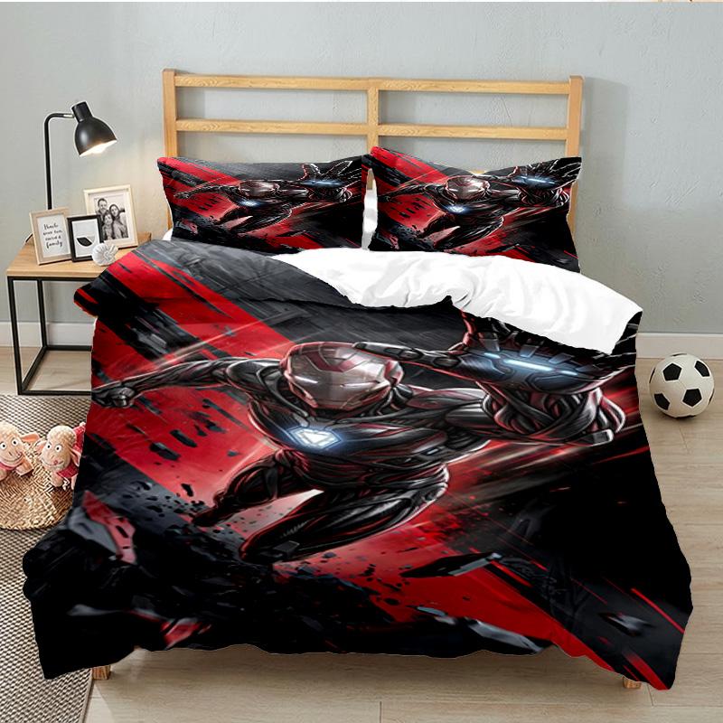 Iron In Action 3PCS Bedding set,Ideal for 1pc Duvet Cover And 2pcs Pillowcases Perfect for Fan gift,Ideal for Bedroom, Dormitory