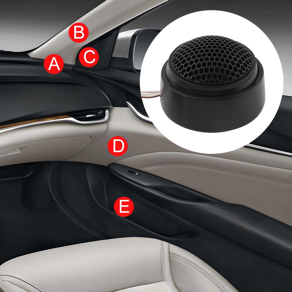 4 Stück Universal 1000W Hocheffiziente Mini Dome Hochtöner Lautsprecher für Auto-Audiosystem Schwarz