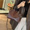 Top Layer Cowhide Handbag Women's Genuine Leather Shoulder Bag Large Capacity Commuter Shopping Crossbody Bag