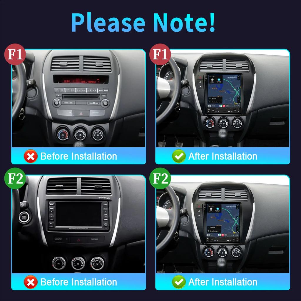 9.7inch Car Radio Multimedia Video Player For Mitsubishi Asx 1 2010-2016 Navigation Wireless  CarPlay 4G Android 14 Screen