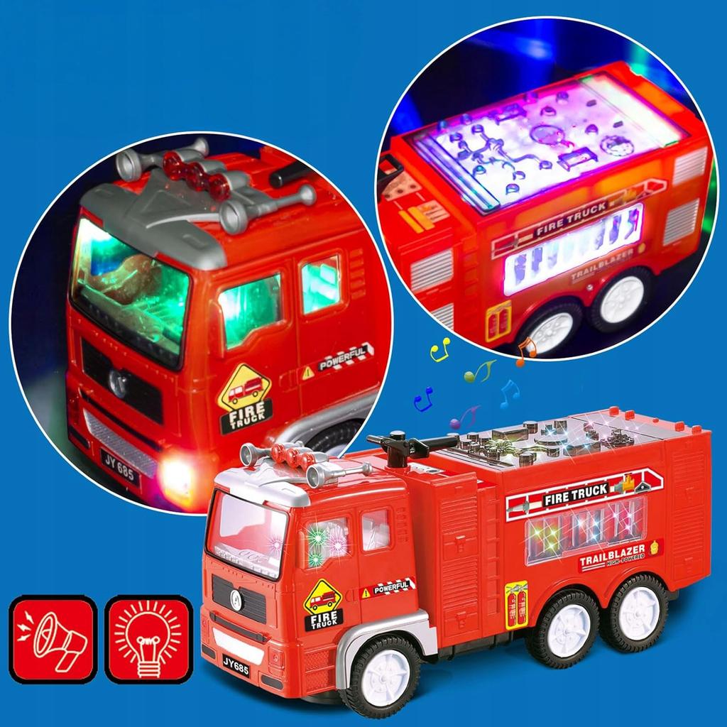 FIRE TRUCK FIRE DEPARTMENT Car CAR Driving Playing SOUNDS LIGHTS