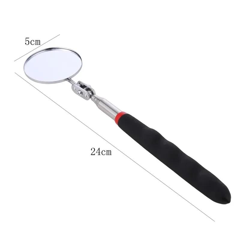 360° LED Light Telescoping Mirrors Extend Mechanic Tools Inspection Mirror Telescopic Handle Repairing Tools