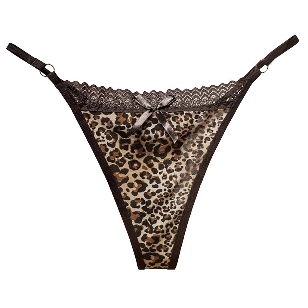 WHITE FANG Leopardí Vzor Barevné Zvíře Sexy TT217 Dámské Tanga, Potisk, Spodní prádlo, (01 Béžová)