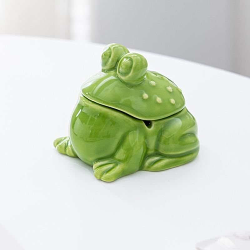 Detachable Frogs Shaped Ashtray Soap Holder for Bar Bathroom Toilet Home Office Hotel Detachable Lid