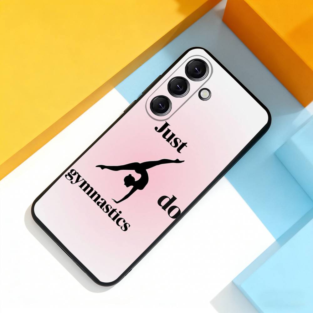 GYM Girl Gymnastic Phone Case For Samsung Galaxy A 73,72,51,53,52,71,22,5G,Note,J7,8,9 Soft Precise Hole Black Cover
