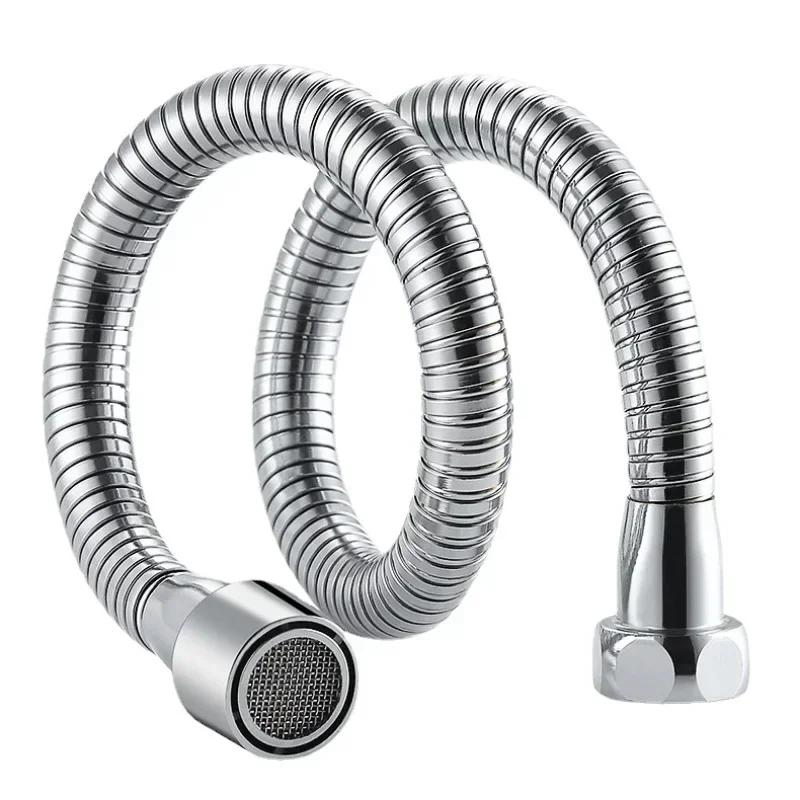 13-50cm Universal Faucet Extender Stainless Steel 360° Rotation Kitchen Bathroom Sink Anti-Splash Nozzle Aerator Extension Hose