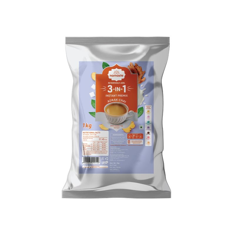 Namaste Chai Instant Tea Premix | Value Pack | Easy To Make Tea | Ready Mix (1 kg, Pack of 1) (1 kg (Pack of 1), Ginger)