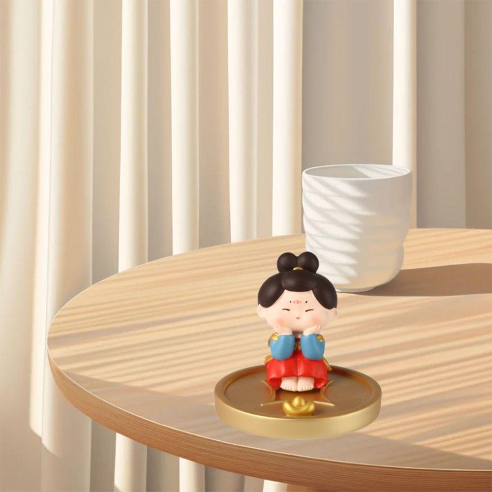 Estetyczny Stojak na Telefon w Starym Stylu Żywica Kreskówkowa Dziewczyna Biurko Leniwy Uchwyt Akcesoria do Telefonu Komórkowego