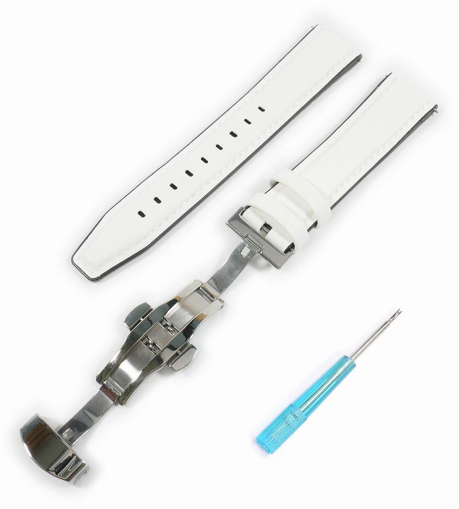 Swatch x OMEGA Leather and Rubber Strap with D-Buckle (White)