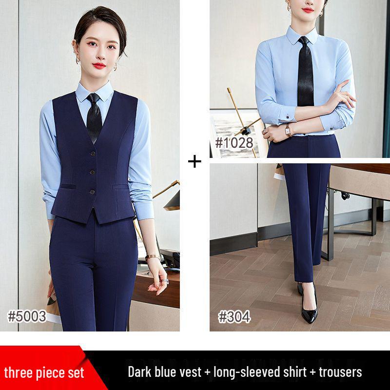 Women's Formal Vest Set 2024: Two-Piece Professional Workwear Suit for Spring and Autumn