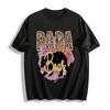 Leopard Print Papa Bear Graphic Tee Men's Casual Crewneck Top Pure Cotton T-shirt