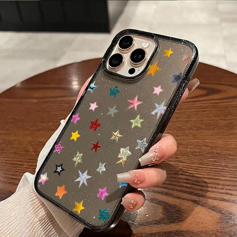 

For iPhone 17 Pro Max 16 15 14 13 12 11 Case New Fashion Colorful Star Pattern Cover For iPhone Air 17E XS X XR 7 8 Plus Fundas iPhone SE (2022)