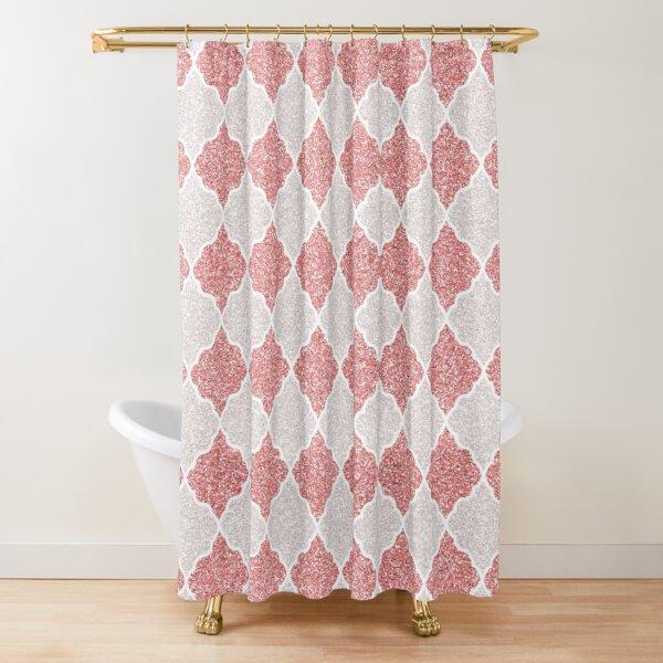 Moroccan Trellis Lattice Pattern Shower Curtain,Indigo Navy Blue White Vintage Geometric Lattice Bathroom Curtains With Hooks