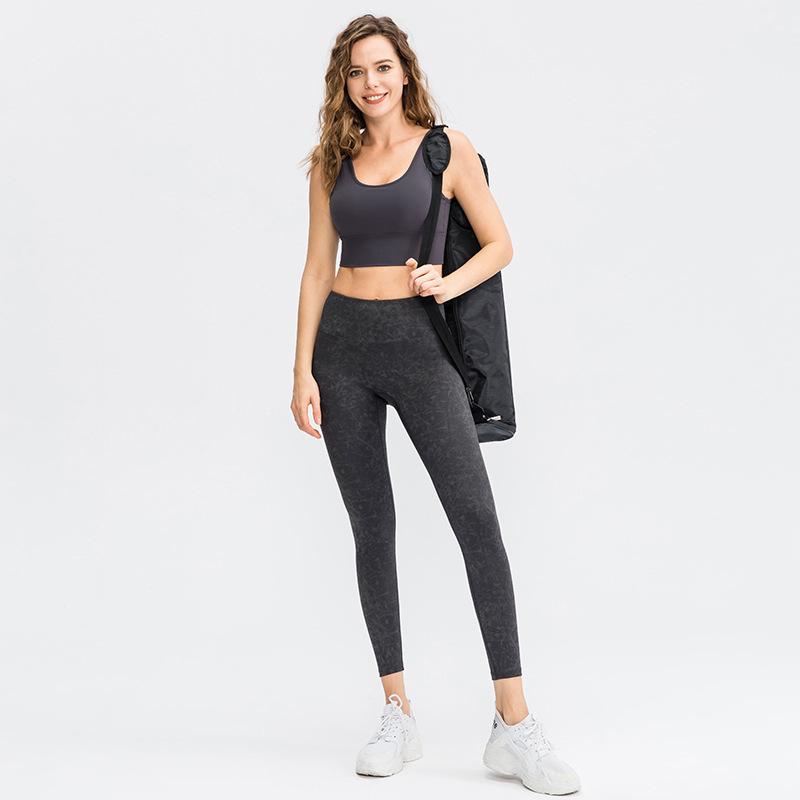 Women'S Yoga Pants Fitness Outdoor Solid Color Casual Running Training Elastic Quick Drying Tight Fitting Sports Pants