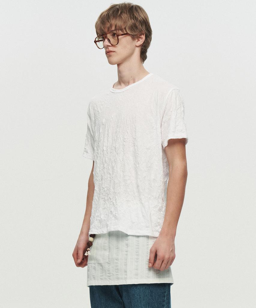 Hoite Crinkle Texture T-Shirt (White)
