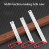 Multifunctional Steel Right Angles Hole Marking Ruler with Bubble Levels T Square Ruler For Woodworking Precise Measuring