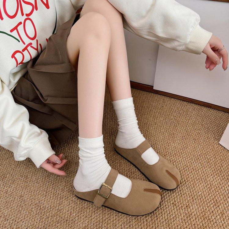 [Ushilai] Retro and comfortable soft-soled loafers for women's 2025 spring new thick-soled casual versatile one-pedal