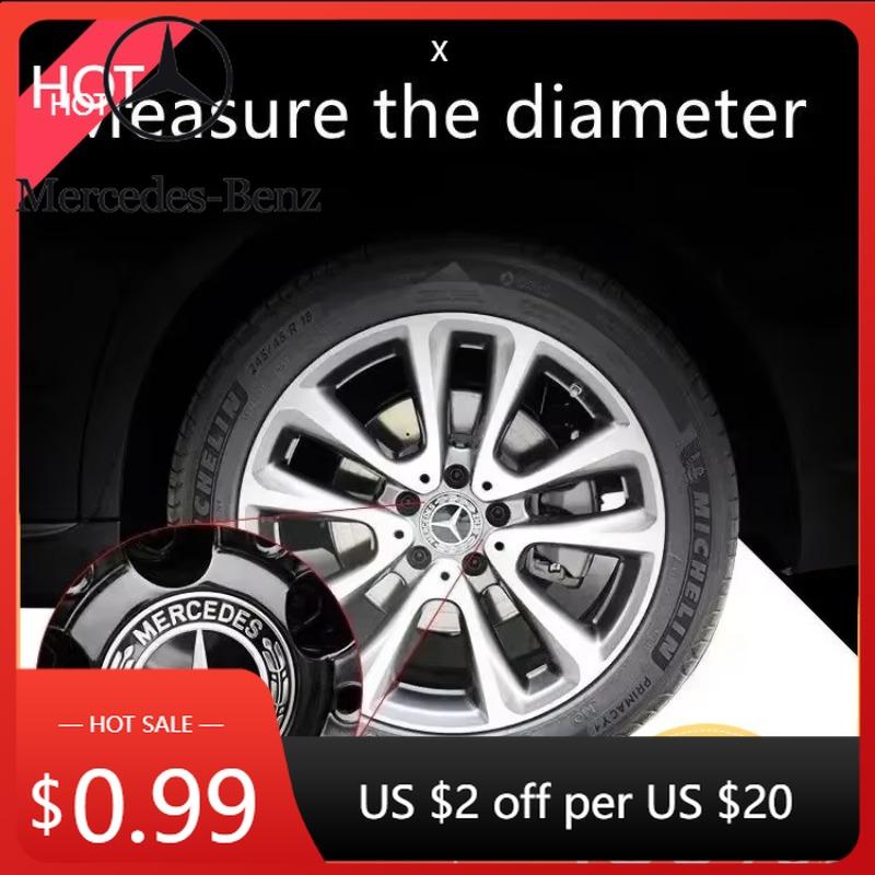 Autoaufkleber Neu 2025 4 Stück Für Mercedes Benz AMG W203 W206 W220 W205 W211 W212 Auto Radnabendeckel Benz Emblem Felge