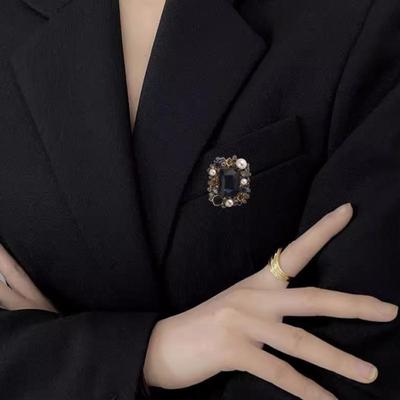 Dames Trendy Klassieke Parel Kristal Vierkante Broche Speld Luxe Vintage Speldjes Dame Kleding Decor Sieraden Cadeau