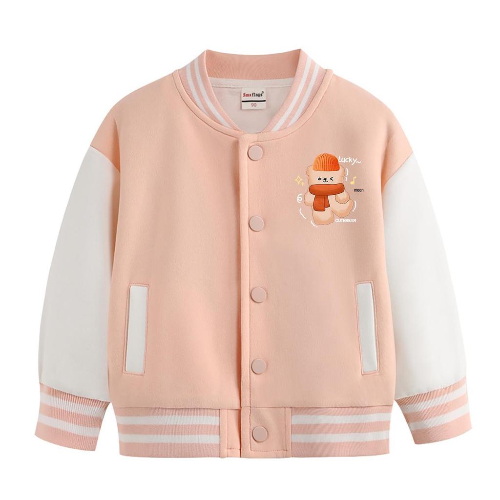 2025 Neuer Stil Jungen- und Mädchen-Baseballjacken - Frühjahrs-, Herbst- und Winter-Fleecefutter-Oberteile für Kinder