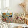Colorful Floral and Bird-Printed Pillowcases: Add a Touch of Nature's Charm! Sofa Cushion Cover Home Room Decoration
