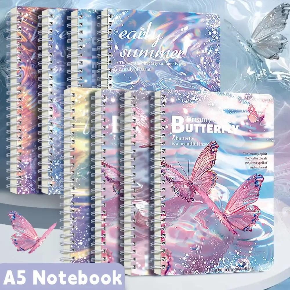 Thickened A5 Spiral Notebooks Color Horizontal Line Inner Pages Notepad Perforated Pages Diary Book Students