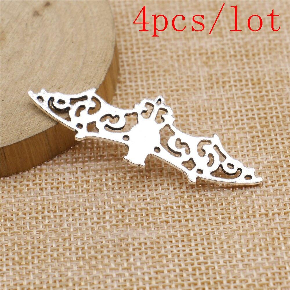 

Подвески для изготовления ювелирных изделий, комплект подвесок, ювелирные аксессуары «сделай сам», подвески в виде летучей мыши 4pcs-56x19mm-B12448