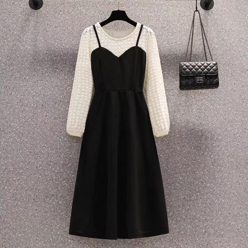 Women's Plus Size Spring/Summer Sweet Slimming Two-Piece Dress