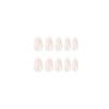 24Pcs/Set Quick Nails Simple White Border False Nials Sticker Wearable Waterproof Manicure Finished Nails