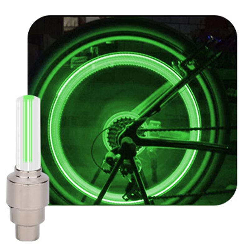 2PCS LED Bicycle Valve Light Neon Bicycle Spoke Light Bicycle Tire Valve Cap Night Riding Warning Light Cycling Accessories
