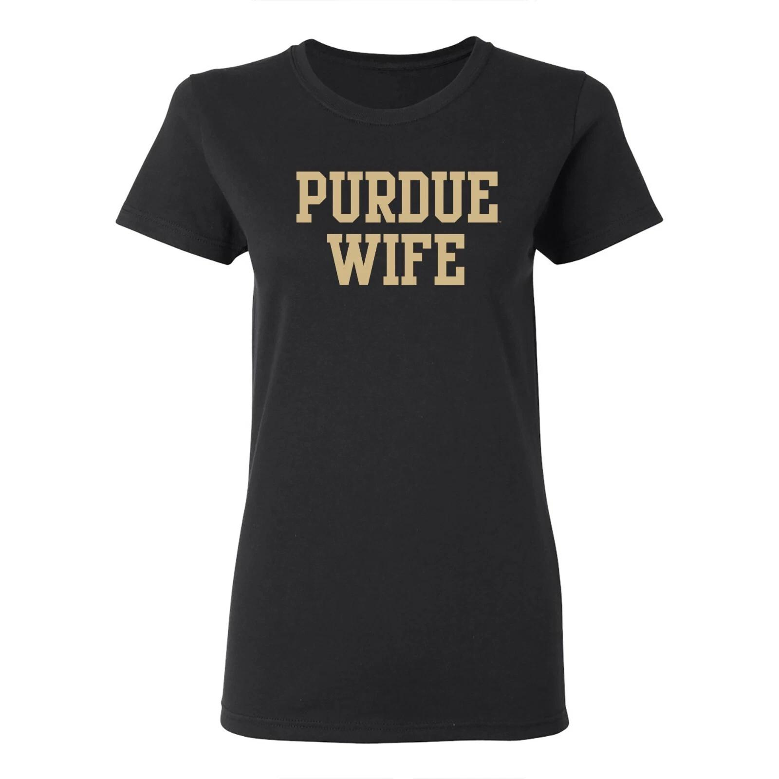 Purdue Basic Block Wife Womens T-Shirt - Black L