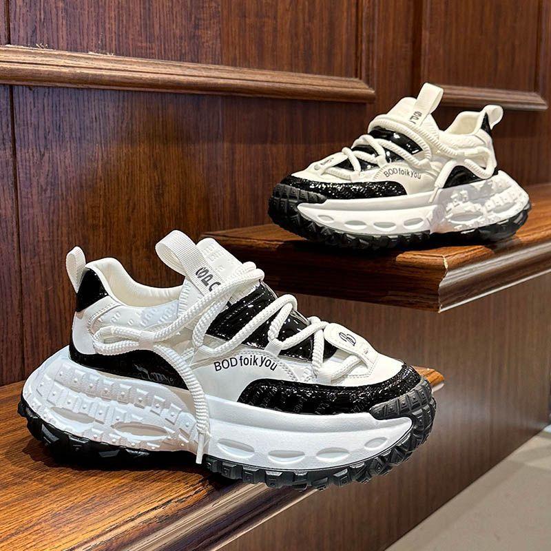 Men's new Korean version breathable and versatile platform dad shoes fashion heightening sports shoes tire sole high-end trendy shoes