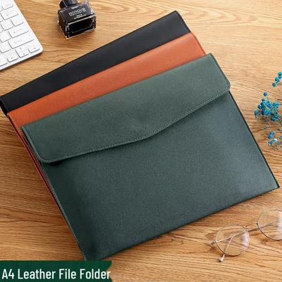 Imitation Leather A4 Document File Bag - Large Capacity, Customizable with Company Logo