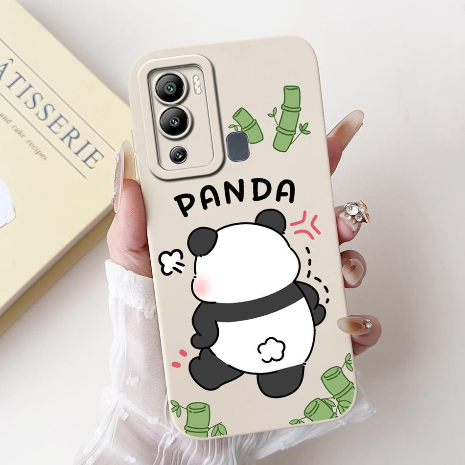 For Infinix Hot 12i Case Hot 12 Play Hot12i X665B X6816C Cute Panda Rabbit Cartoon Camera Protective Soft Silicone Phone Case