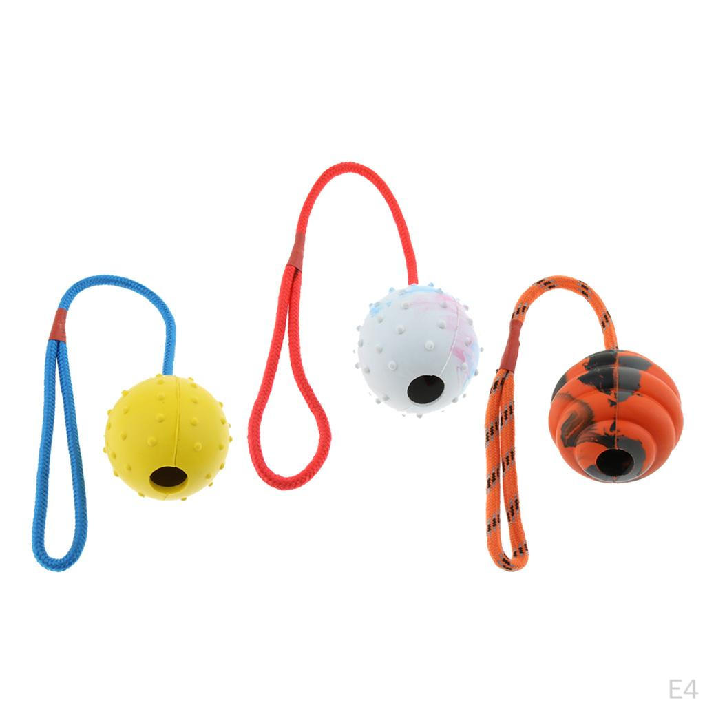 Pet Chewing Rope Rubber Ball , Yellow