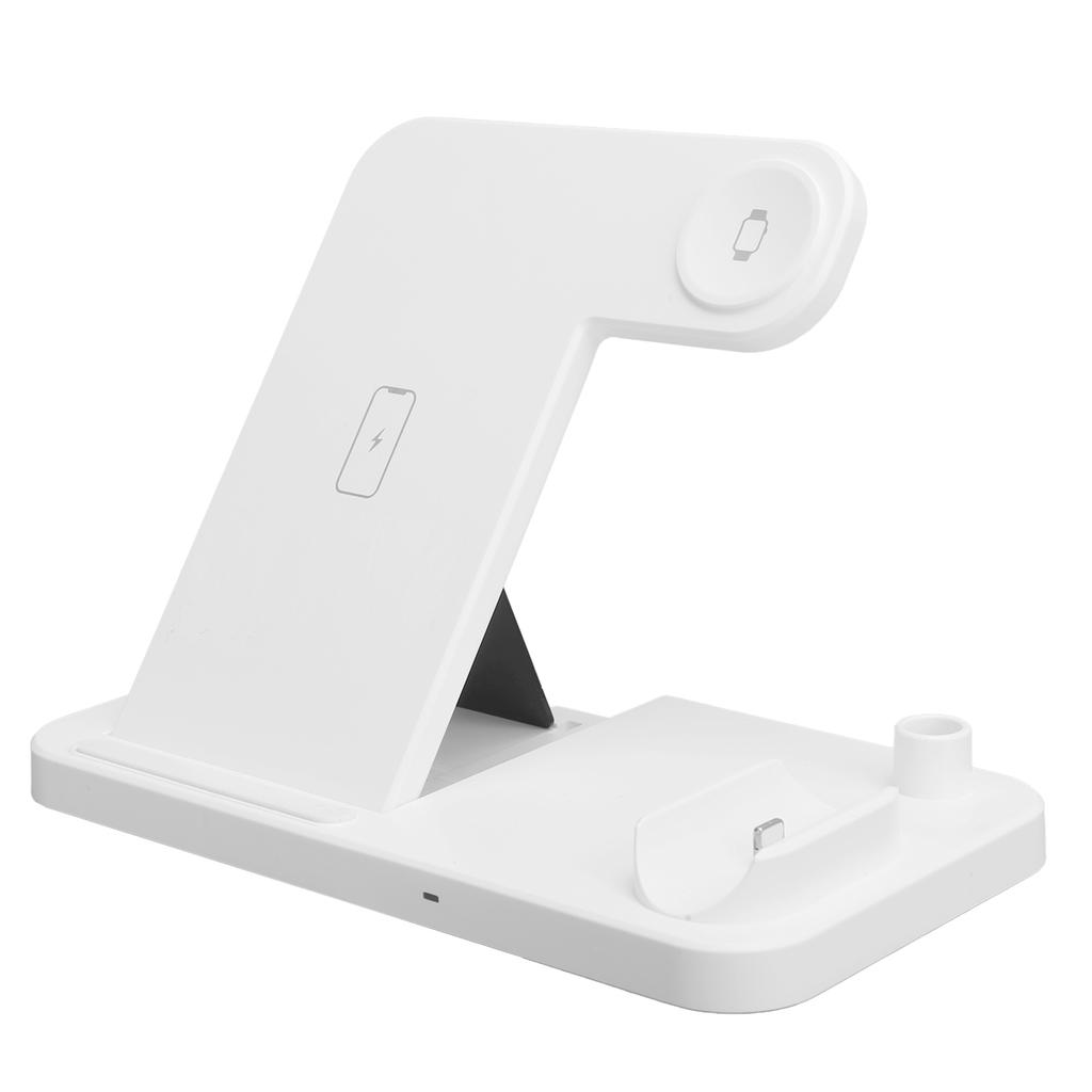 4‑In‑1 Foldable Wireless Charger Fast Charging Dock Station for Mobile Phone Watch EarphoneWhite