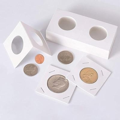 50 STUKS Vierkante Kartonnen Munthouders 20,5mm-40mm Maat Muntalbum Collectie Lighthouse Postzegel Munthouders Hoes Opbergdoos