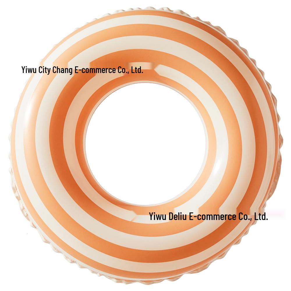 

Xiao Lü Thickened Children s Retro Striped Inflatable Swim Ring - Olive and Cherry Blossom Design 60# (125g) for 2-4 years