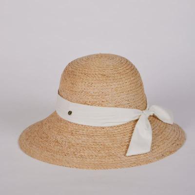 LALA Natural Raffia Ribbon Hat - Ivory