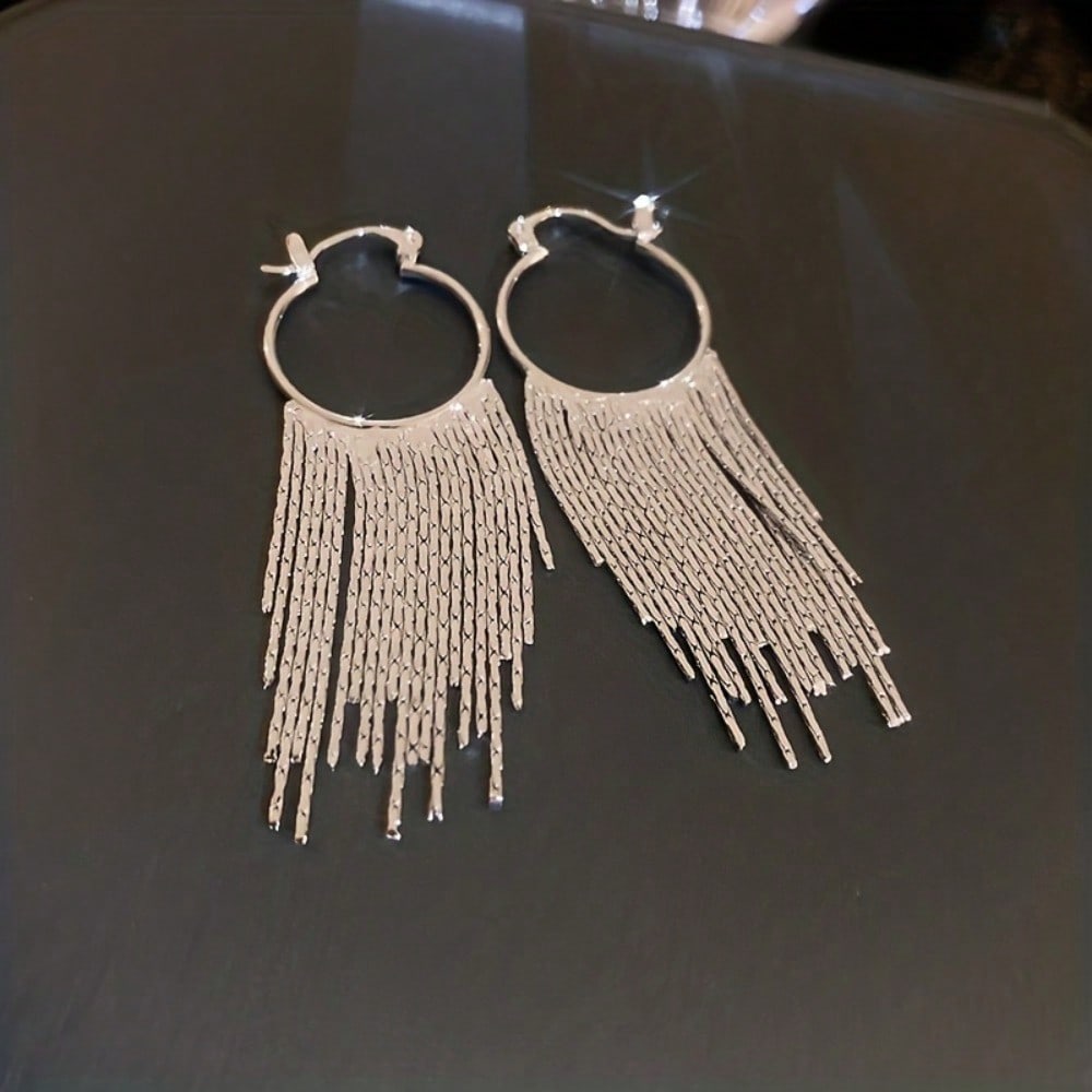 1 Pair Tassel Earrings, Long Temperament Earrings, Versatile And Fashionable Ear Accessories