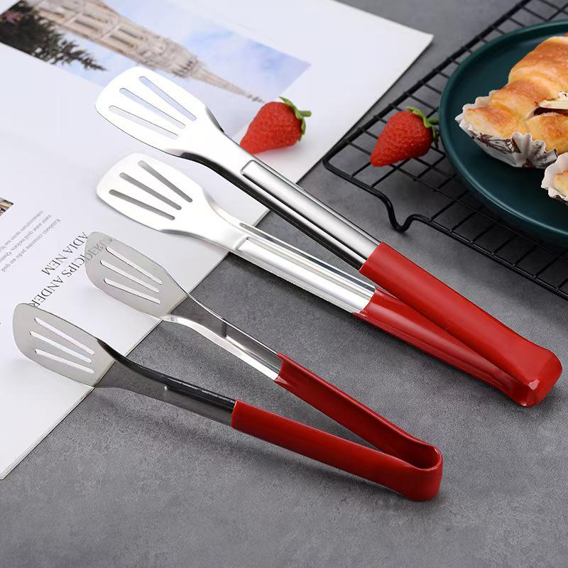 Heavy-Duty Stainless Steel 304 Tongs for Barbecue, Bread, Steak, and Roasting.