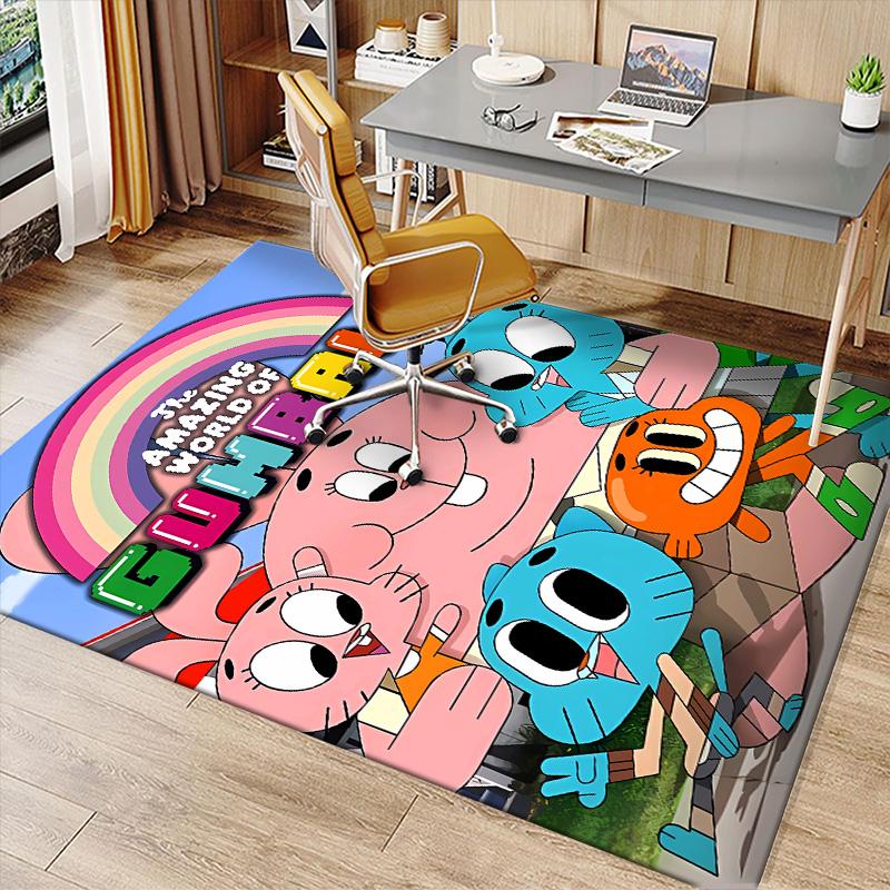 The Amazing World of Gumball1 Printed Absorbent Washable Carpet, Non-Slip Bathroom Mats, Kitchen Rugs, Yoga Mat,Living Room Entrance, Camping Picnic R