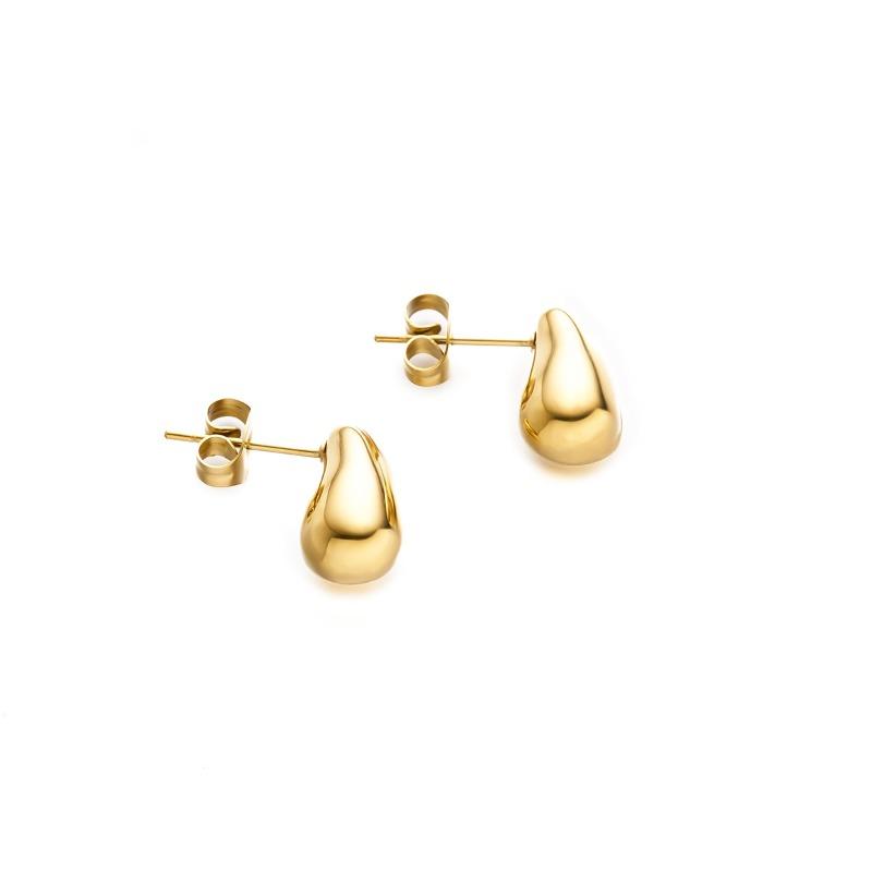 Fashionable Minimalist Gold Color Stainless Steel Irregular Water Drop Stud Earrings for Woman Charm Korea Jewelry Colorfast