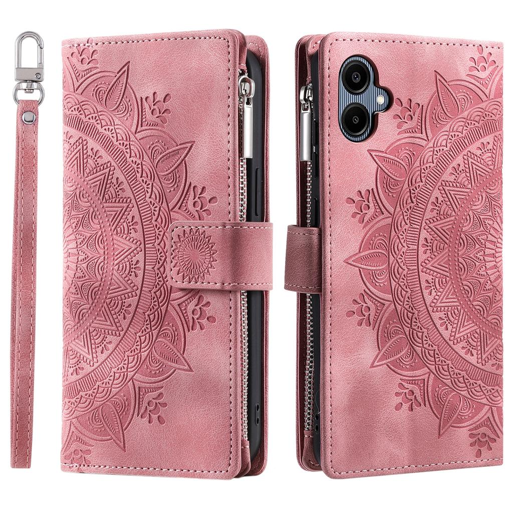 Style 006 For Samsung Galaxy A06 4G Wallet Case PU Leather Phone Cover Mandala Flower Pattern