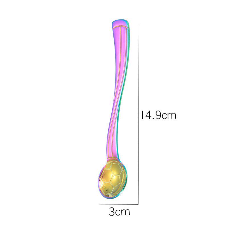 Outdoor Camping Tableware Football Coffee Spoon Teaspoon Dessert Spoon Long Handle Tableware