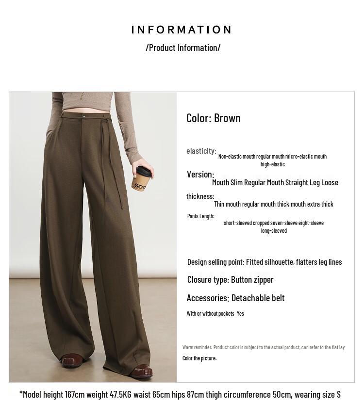 Bailuyu Women's Retro Straight-Leg Commuter Pants