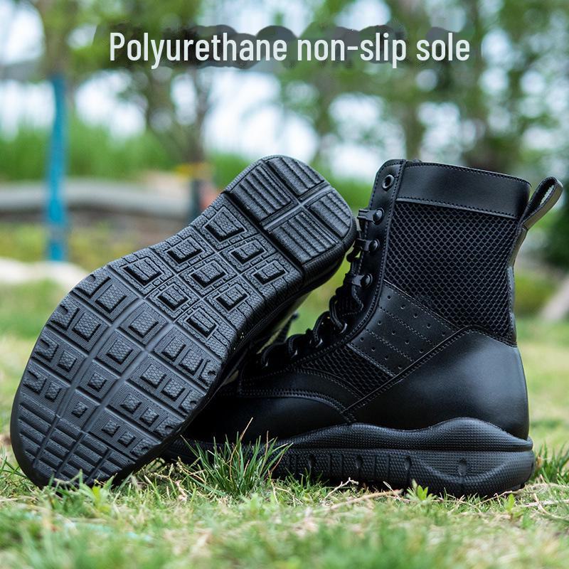 Lato 2025 Unisex Siateczkowe Oddychające Buty Taktyczne: Buty outdoorowe typu high-top do ochrony i treningu
